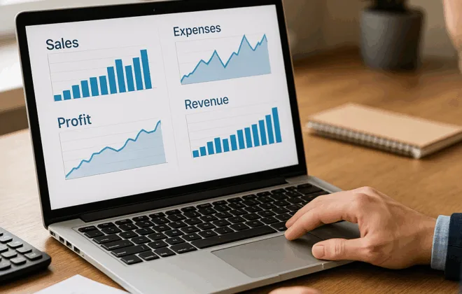 Dashboard med KPI grafer